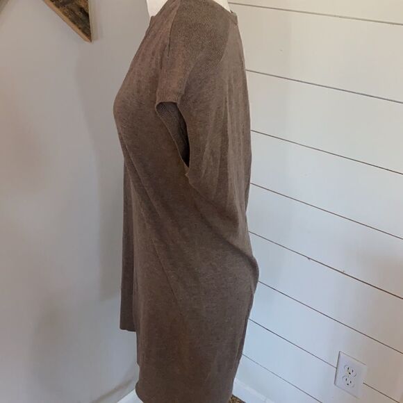 Athleta | Brown Intent Cap Sleeve V Neck Tunic Sweater Dress | S - Picture 4 of 7